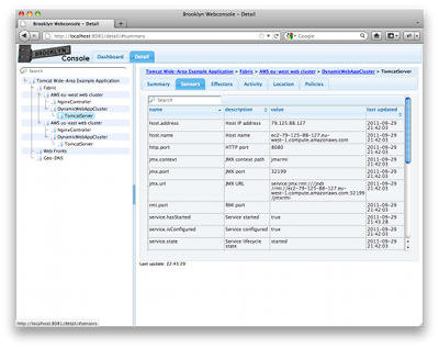 Screenshot of the Webconsole Detail